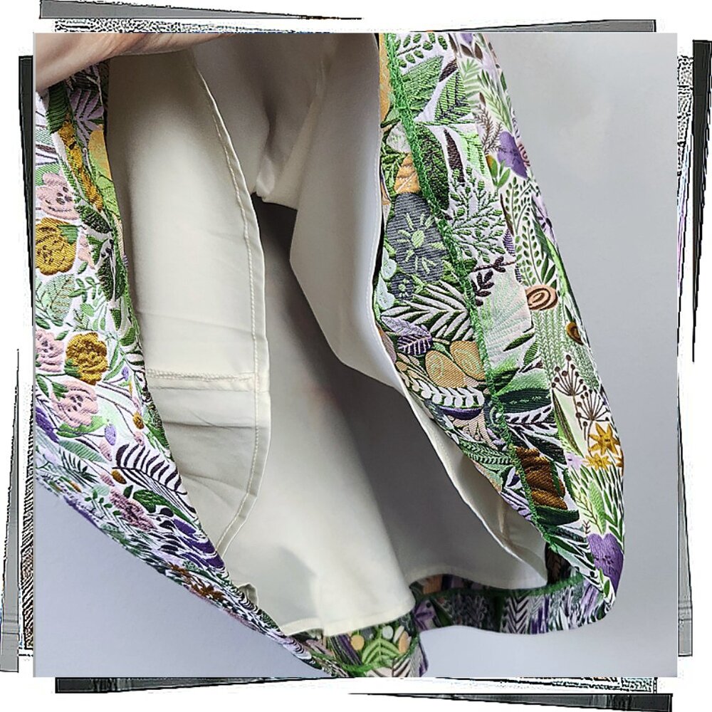 Purple & Green "Spring Garden Fling" Fit and Flare Jacquard Dress (6) Modcloth - Picture 6 of 7